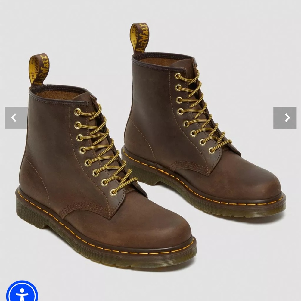 Dr Martens 1460 Crazy Horse Leather Lace Up Boots